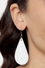 Load image into Gallery viewer, Subtropical Seasons - White Leather Earrings

