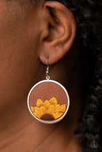 Load image into Gallery viewer, Sun-Kissed Sunflowers - Brown Earrings
