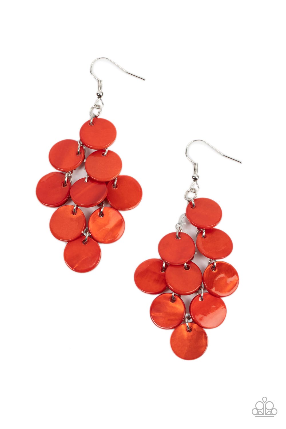 Tropical Tryst - Red-Orange Earrings
