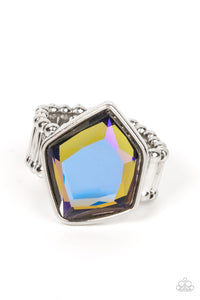 Abstract Escapade - Multicolor Iridescent Ring
