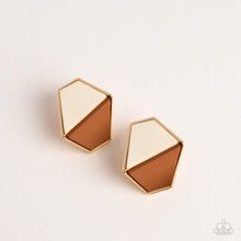 Load image into Gallery viewer, Generically Geometric - Brown Stud Earrings
