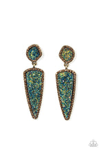 Load image into Gallery viewer, Druzy Desire - Brass Multicolor Earrings
