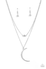 Load image into Gallery viewer, Modern Moonbeam - Silver Moon Necklace
