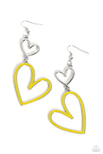 Load image into Gallery viewer, Pristine Pizzazz - Yellow Heart Earrings
