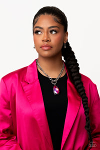 Edgy Exaggeration - Pink Necklace