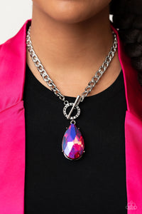Edgy Exaggeration - Pink Necklace