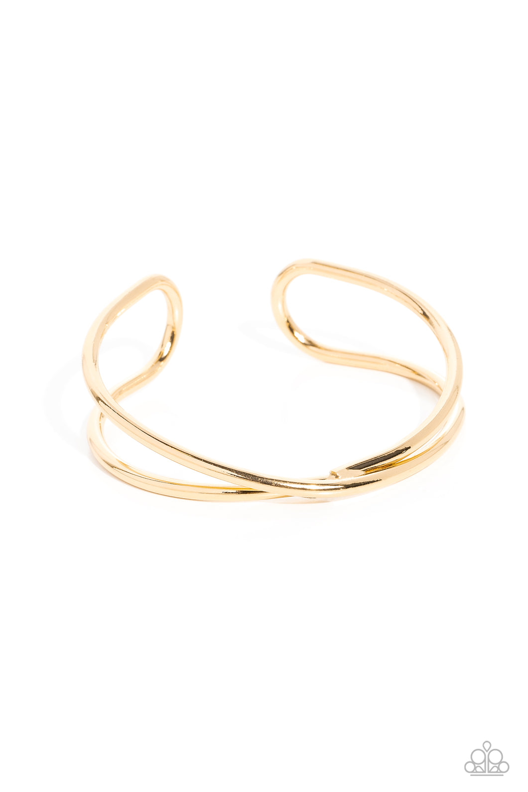 Teasing Twist - Gold Cuff Bracelet