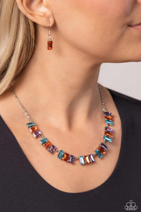 Elite Emeralds - Orange Multicolor Necklace