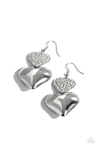 Charming Connection - White Heart Earrings