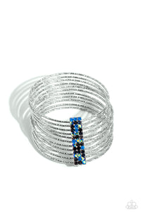Shimmery Silhouette - Multicolor Bangle Bracelet