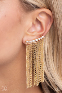 Feuding Fringe - Gold Ear Crawler Earrings