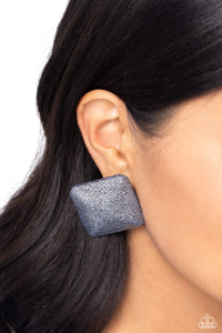 Commercially Corporate - Silver Denim-Like Earrings