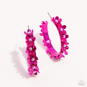 Fashionable Flower Crown - Pink Earrings