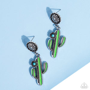 Cactus Craze - Green Earrings