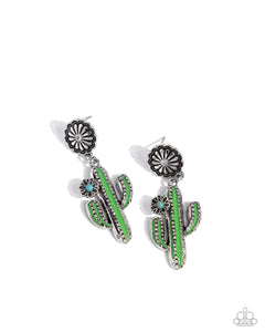 Cactus Craze - Green Earrings